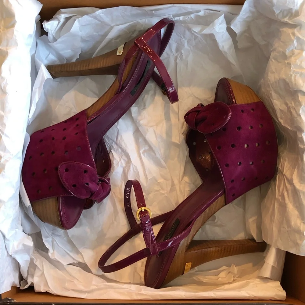 Louis Vuitton Rita Sandal 8cm 37.5 Framboise - Picture 12 of 16